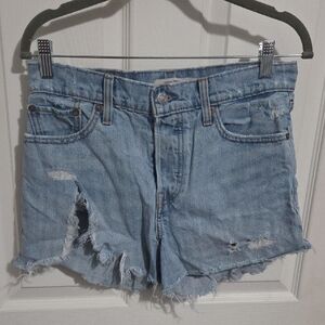 Levi's Light Blue Distressed Jean Shorts